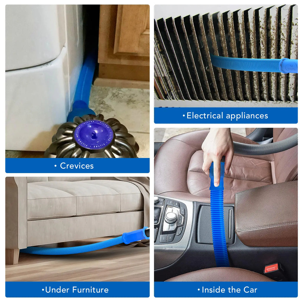 Dryer Vent Cleaner kit Dryer Vacuum Hose Attachment with Stretch Universal Connector, Dryer Vent Cleaning Tool Vacuum Hose Lint Remover, Blue