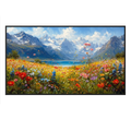 Hand Painted Alpine Meadow Oil Painting for Dining Room AA#2410