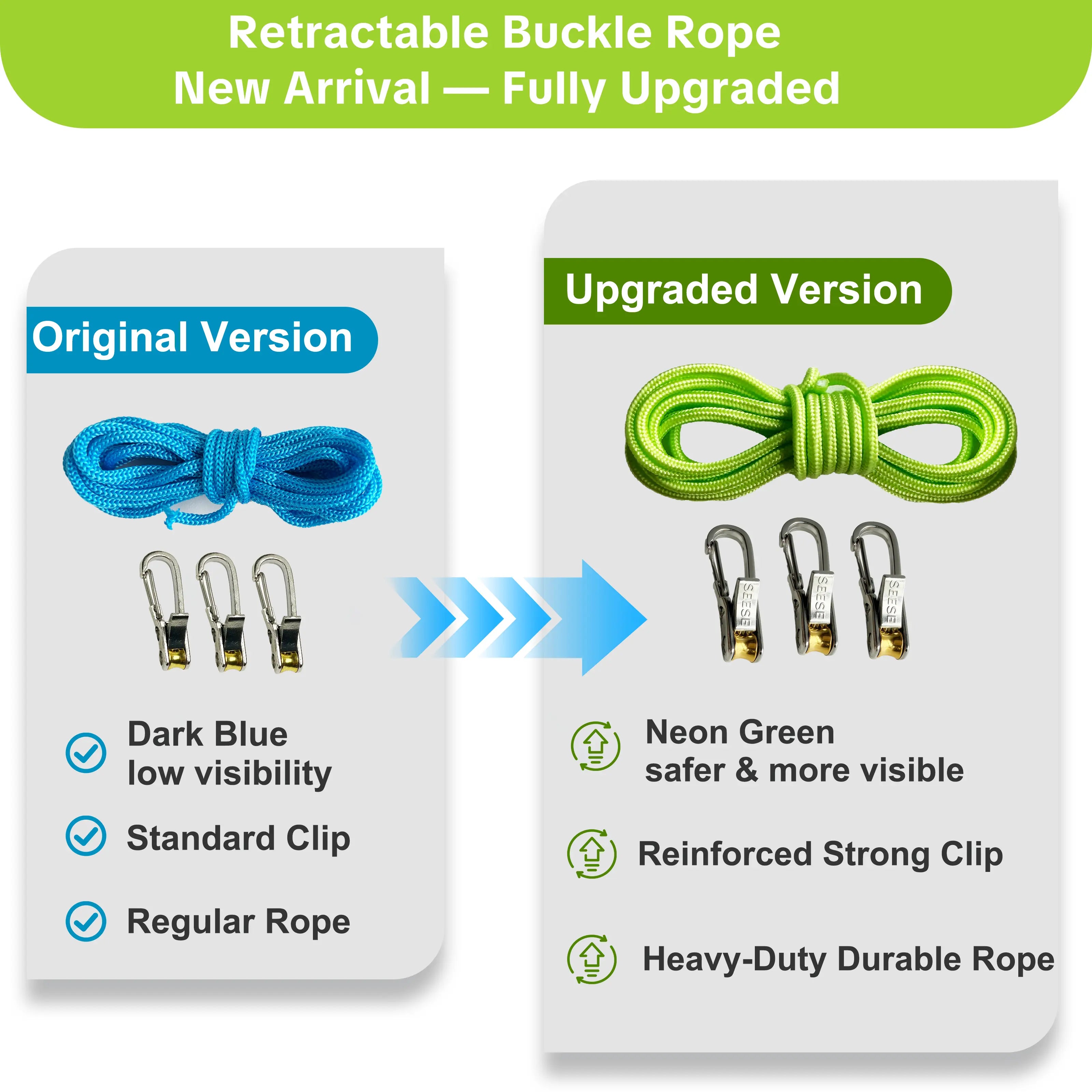 Retractable Buckle Rope-Adjustable Ropes 2026 New Rope Roller with Accessory Cord - Easy Secure Tie Down for Outdoor,Camping, Marine Rope,and Boating Guy Lines ,Tools Gadgets,Truck Stuff ,Car Essentials